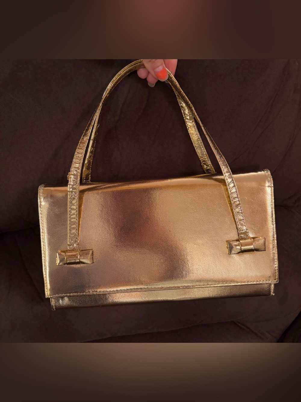 Metallic Gold Clutch Bag - Elegant Evening Handbag